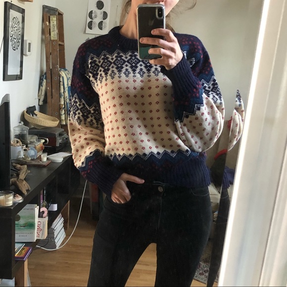 Vintage Wool Fairisle Knit Crewneck Sweater - Picture 5 of 8